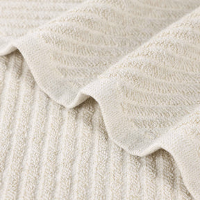 Amelia Cotton Blend Diagonal Ribbed Face Towels Washcloths, Set of 12