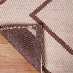 Contemporary Chevron Zig-Zag Indoor Outdoor Area Rug - Beige