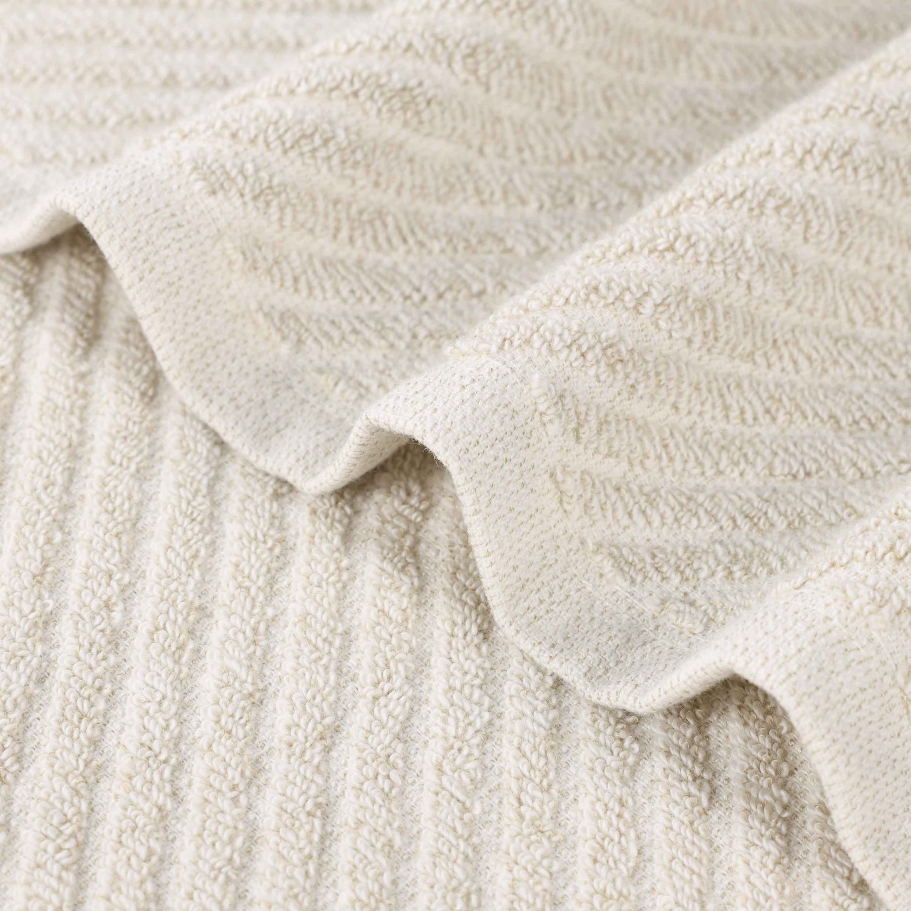 Amelia Cotton Blend Textured Diagonal Ribbed 3 Piece Towel Set