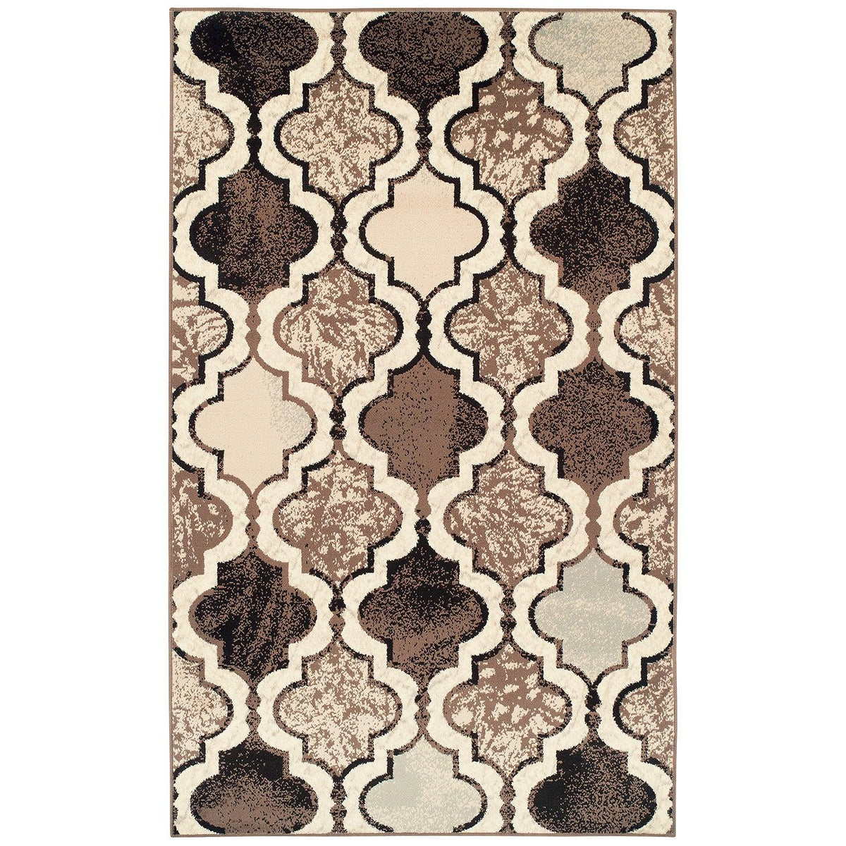 Viking Contemporary Geometric Trellis Non-Slip Washable Area Rug