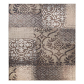 Bristol Distressed Abstract Damask Indoor Area Rug or Runner Rug - Beige-Brown