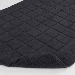 Nora Cotton Solid Absorbent Thick Checkered Washable Bath Mat Set of 2