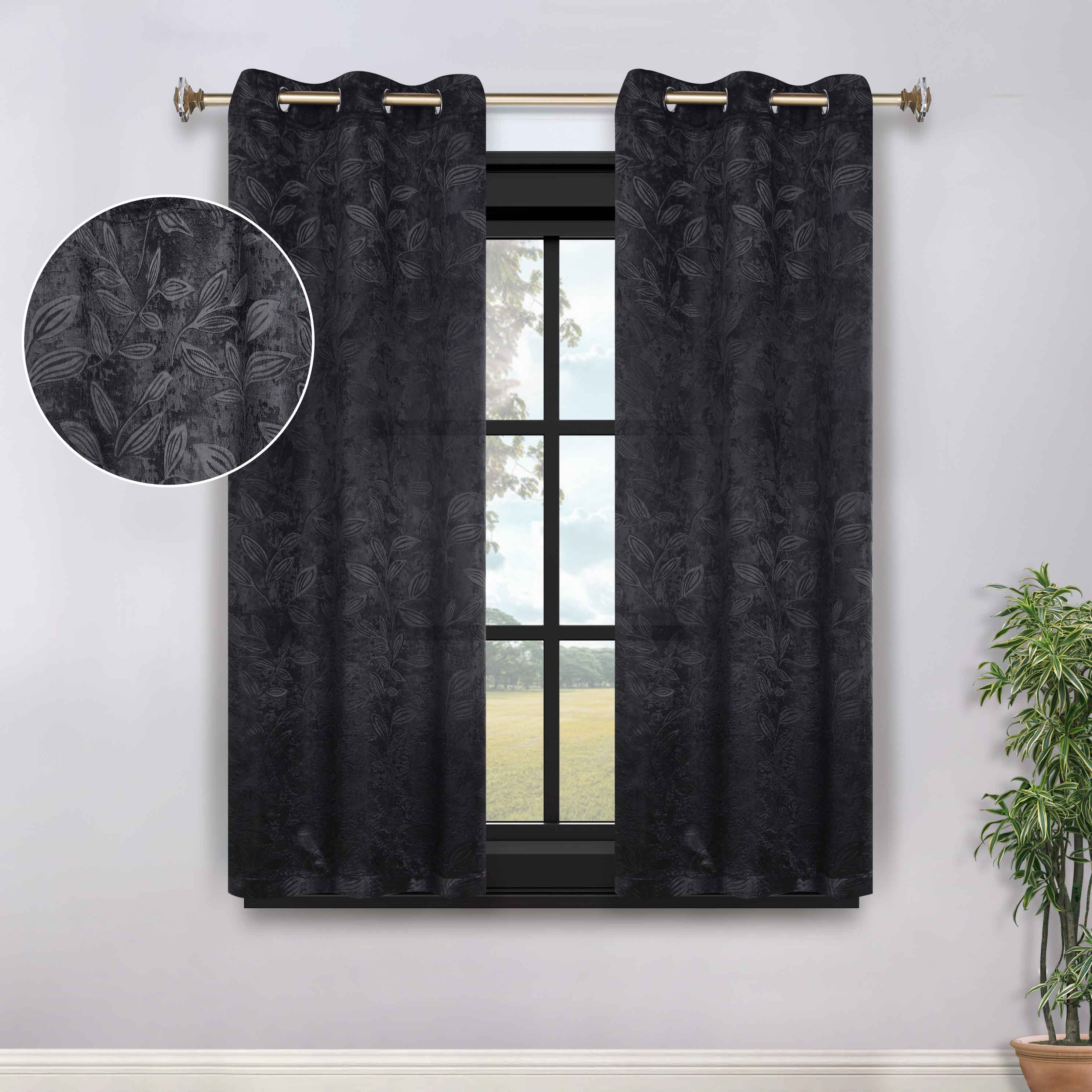 Leaves Room Darkening Grommet Blackout Curtain Panels, Set of 2 - Blackout Curtains by Superior