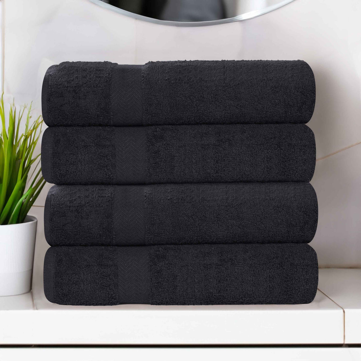 Cotton Highly Absorbent Eco-Friendly Quick Dry 4 Piece Bath Towel Set