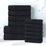 Honeycomb Textured Waffle Border Cotton 12 Piece Towel Set - Towel Set by Superior