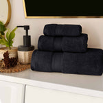 Chevron Zero Twist Solid Soft Absorbent Cotton 3 Piece Towel Set - Towel Set by Superior