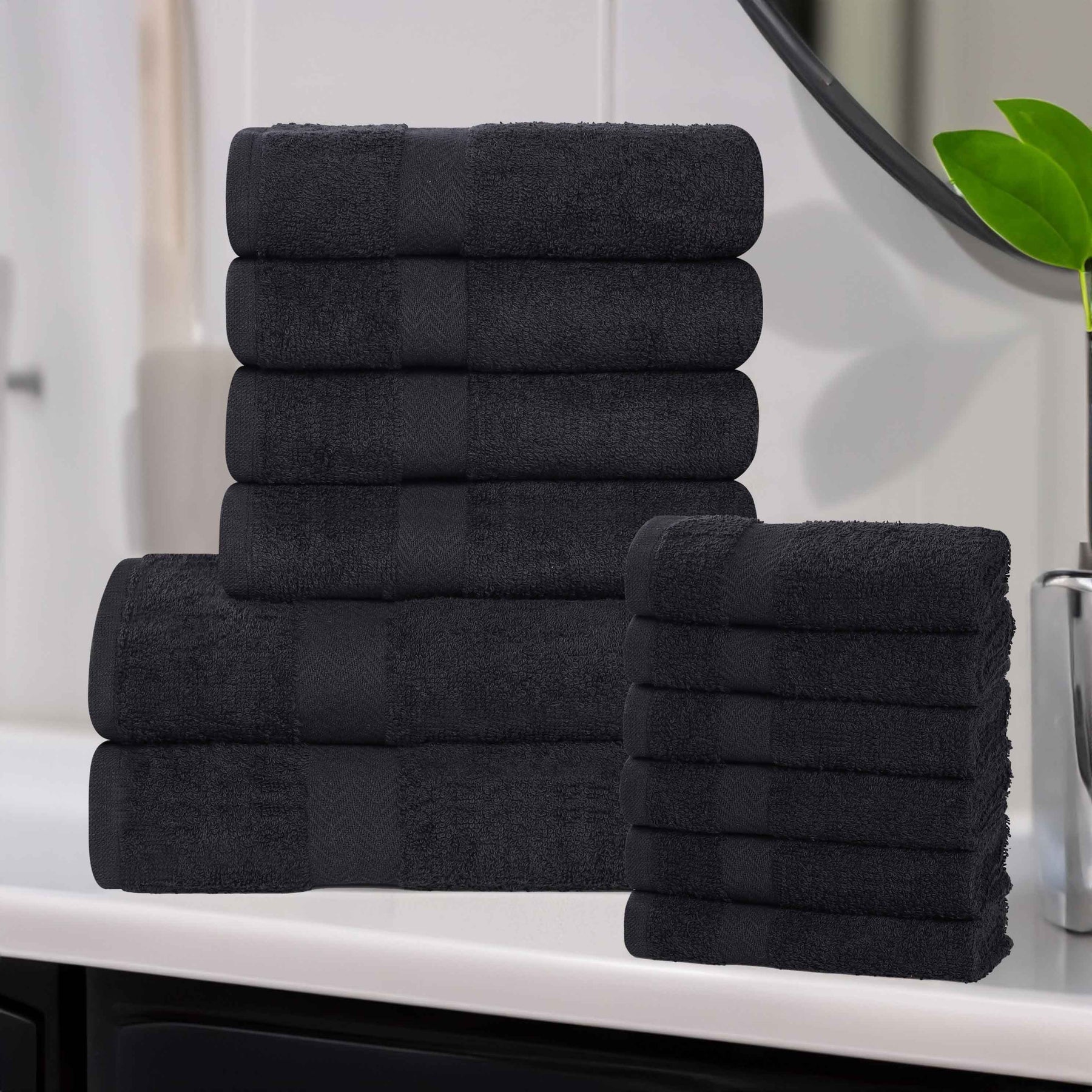 Eco-Friendly Cotton Absorbent Assorted 12 Piece Towel Set