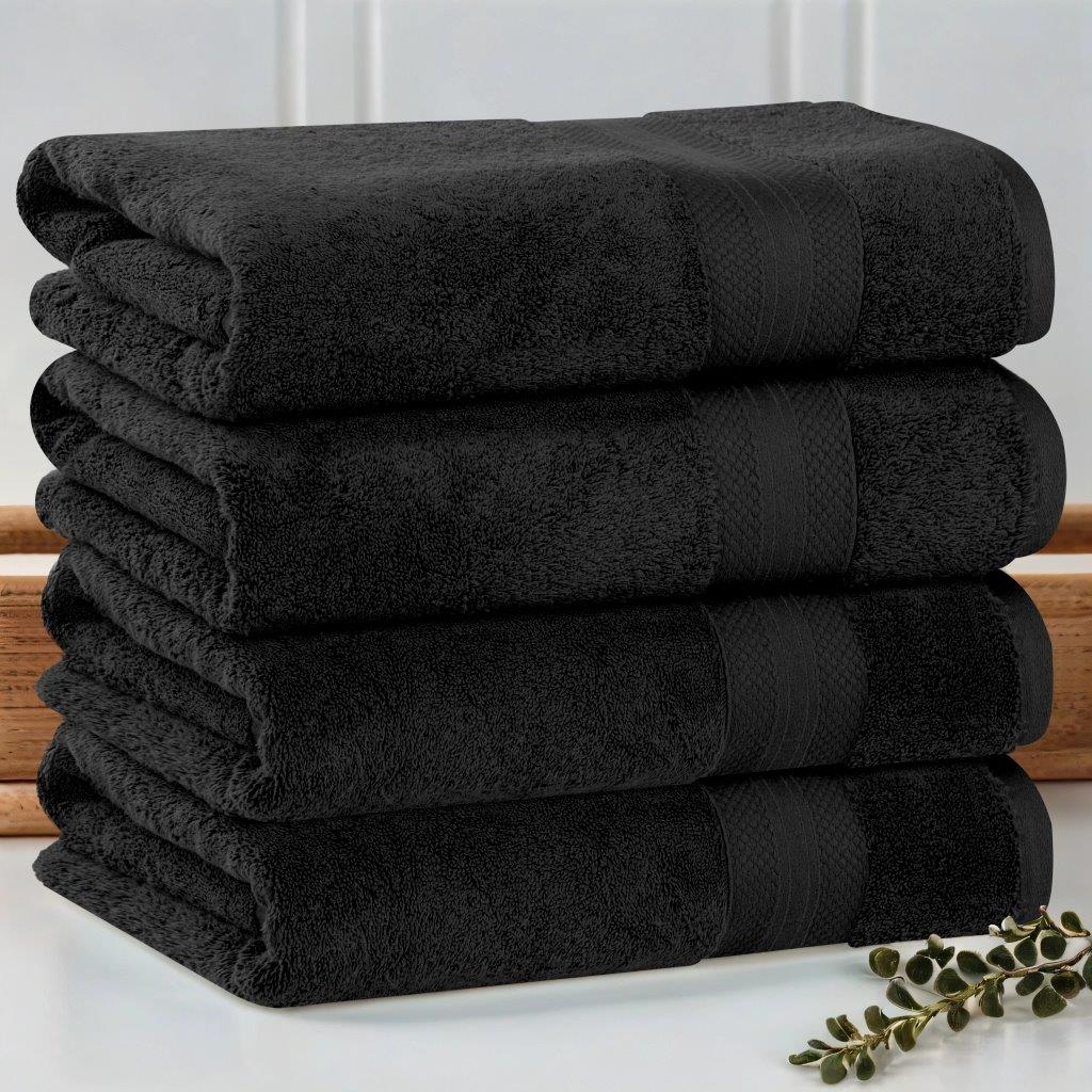 Aria Turkish Cotton Heavyweight Solid Absorbent Bath Towel Set of 4