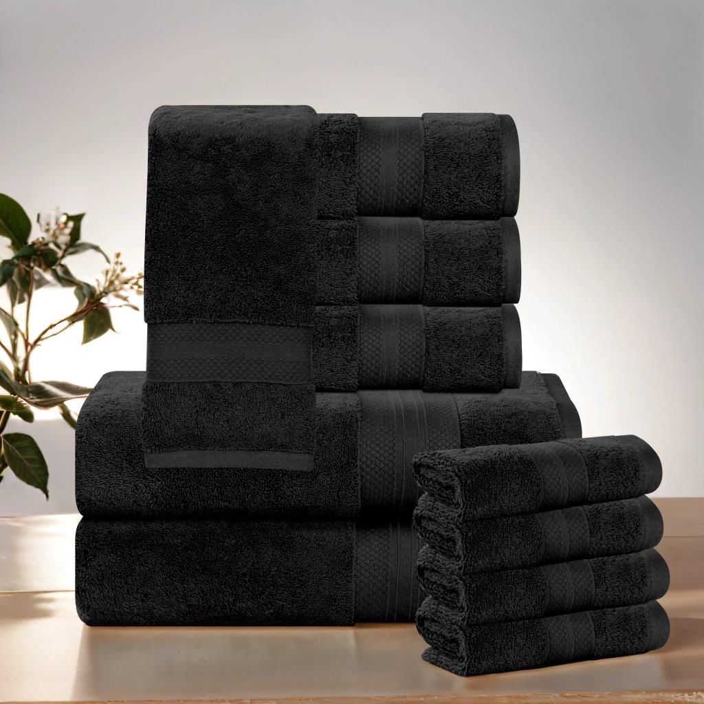 Aria Turkish Cotton Heavyweight Absorbent Solid 10 Piece Towel Set