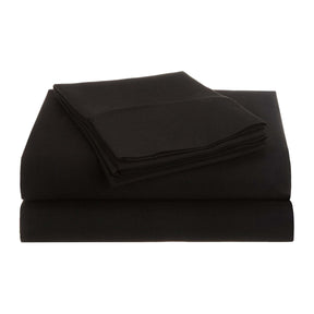 Brushed Microfiber Deep Pocket Breathable 4 Piece Bed Sheet Set - Black