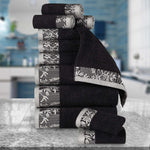 Wisteria Cotton Medium Weight Floral Jacquard 12 Piece Towel Set - Towel Set by Superior