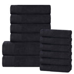 Honeycomb Textured Waffle Border Cotton 12 Piece Towel Set - Towel Set by Superior