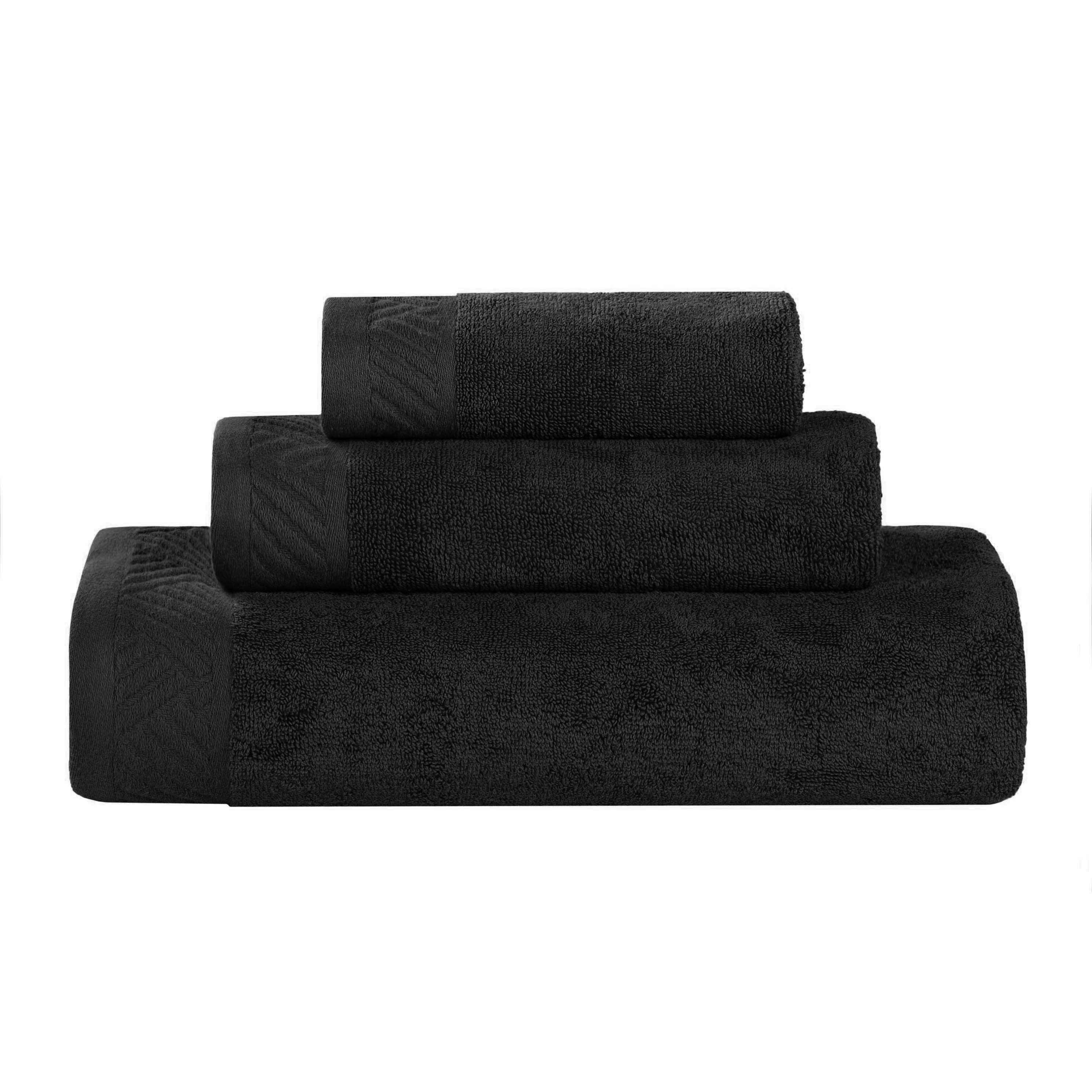 Basketweave Egyptian Cotton Solid 3 Piece Assorted Towel Set - Towel Set by Superior