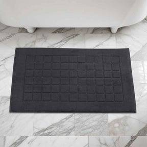 Nora Cotton Solid Absorbent Thick Checkered Washable Bath Mat Set of 2