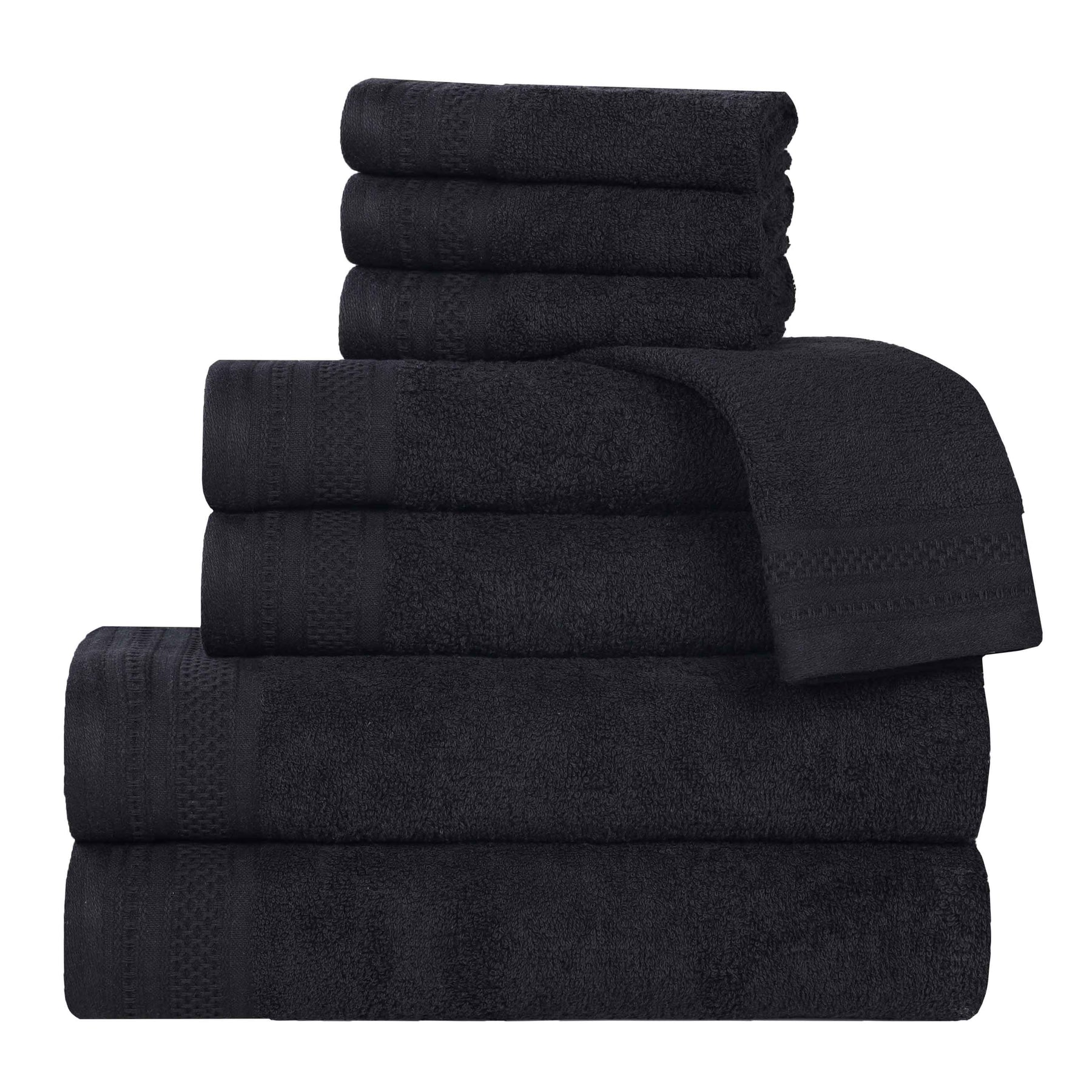 Honeycomb Textured Waffle Border Cotton 8 Piece Towel Set