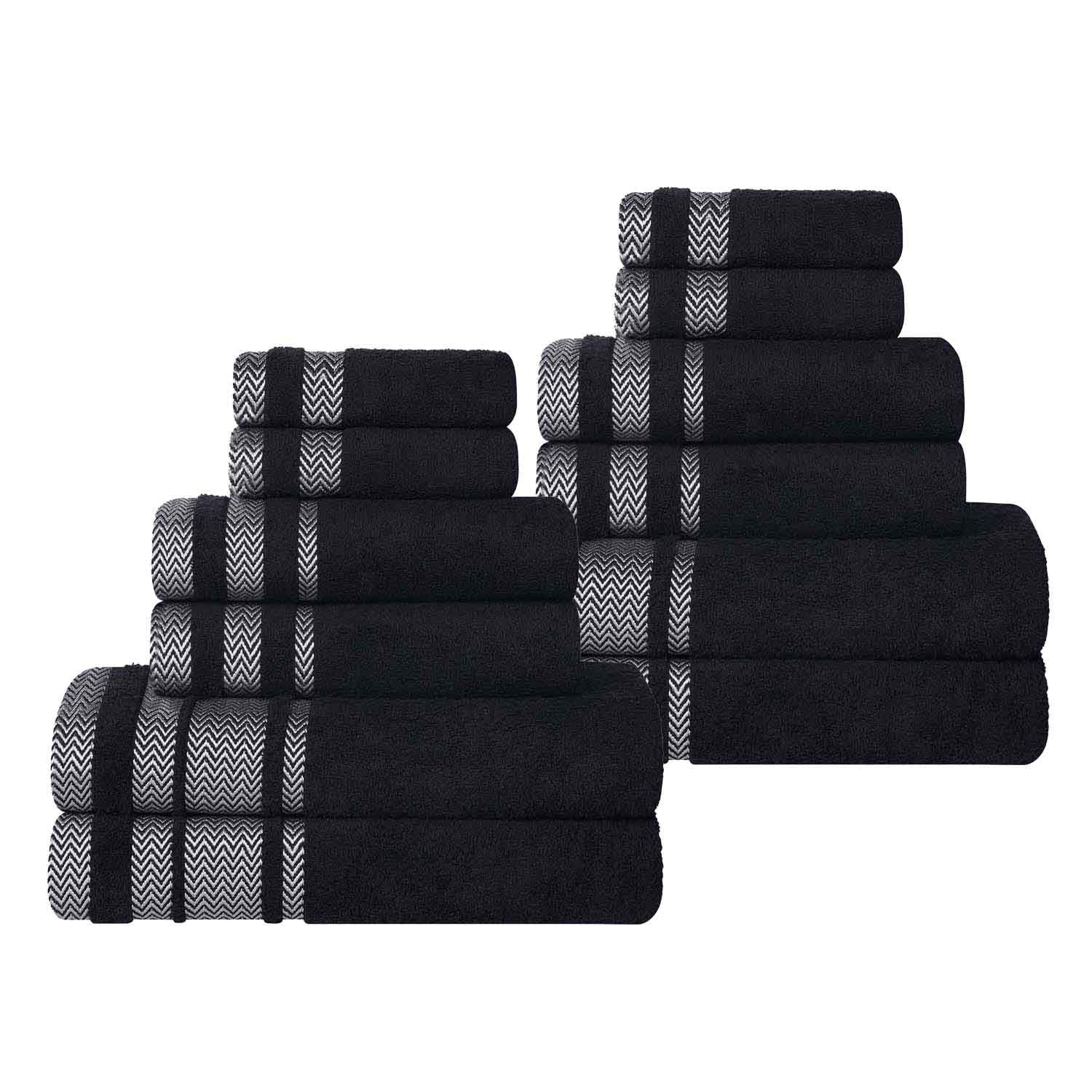 Hays Cotton Medium Weight 12 Piece Assorted Bathroom Towel Set - Towel Set by Superior