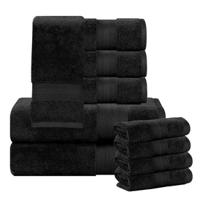 Aria Turkish Cotton Heavyweight Absorbent Solid 10 Piece Towel Set