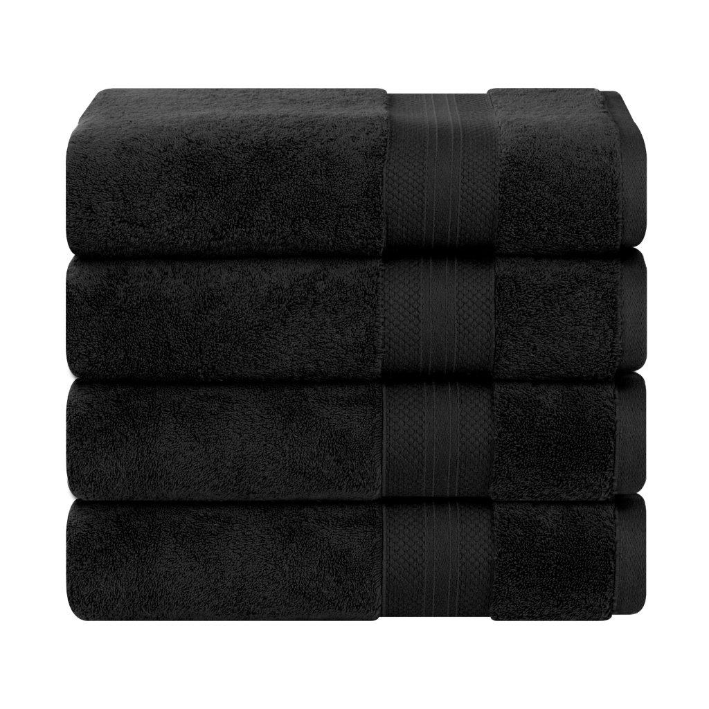 Aria Turkish Cotton Heavyweight Solid Absorbent Bath Towel Set of 4