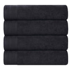 Honeycomb Textured Waffle Border Cotton Bath Towels, Set of 4 - Bath Towel by Superior