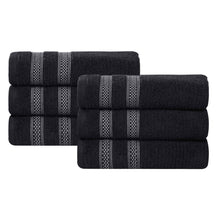 Brea Zero Twist Cotton Ribbed Modern Geometric Hand Towel Set of 6