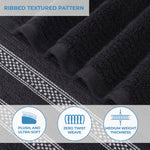 Brea Zero Twist Cotton Ribbed Geometric Border 6 Piece Towel Set - Towel Set by Superior