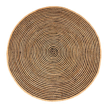 Braided Jute Reversible Round Indoor Outdoor Area Rug - Black