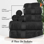 Madison Egyptian Cotton Pile Plush Heavyweight 8 Piece Towel Set - Towel Set by Superior