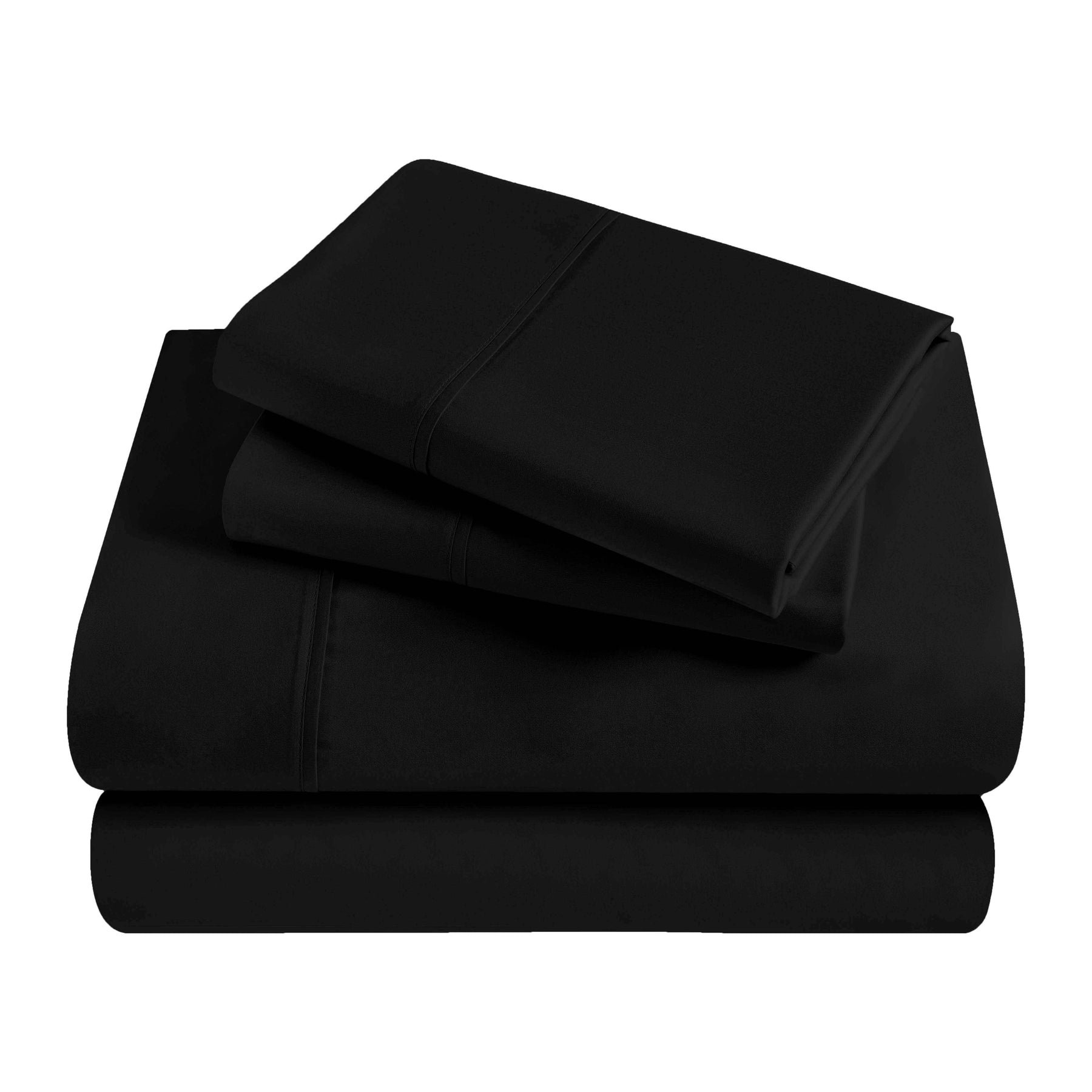 Egyptian Cotton 300 Thread Count Solid Deep Pocket Bed Sheet Set - Black