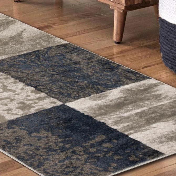 Brentwood Modern Patchwork Abstract Indoor Area Rugs or Runner Rug - Black