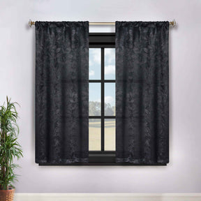 Leaves Washable Room Darkening Blackout Curtain Panels, Set of 2