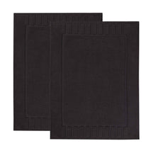 Leo Cotton Solid Modern Absorbent Heavy Washable Bath Mat Set of 2