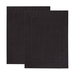 Leo Cotton Solid Modern Absorbent Heavy Washable Bath Mat Set of 2