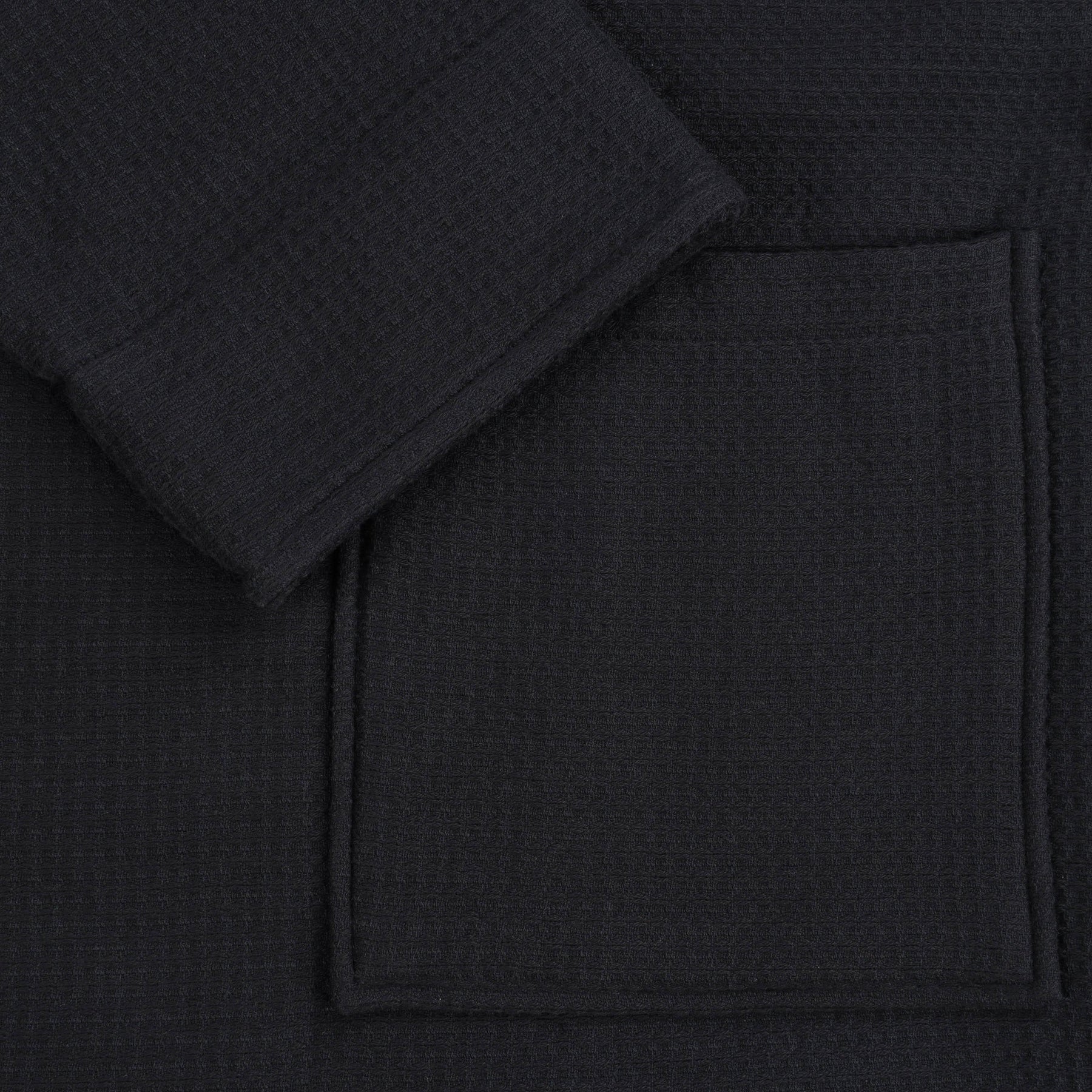 Waffle Weave Cotton Soft Lightweight Oversized Unisex Adult Bath Robe - Black