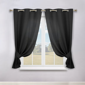 Classic Modern Solid Room Darkening Blackout Curtain Panels, Set of 2