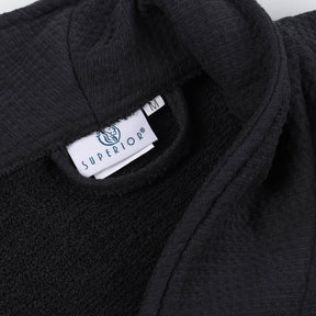 Waffle Weave Cotton Soft Lightweight Oversized Unisex Adult Bath Robe - Black