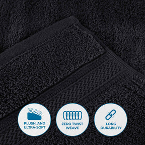 Chevron Zero Twist Solid and Jacquard Soft Cotton 6 Piece Towel Set