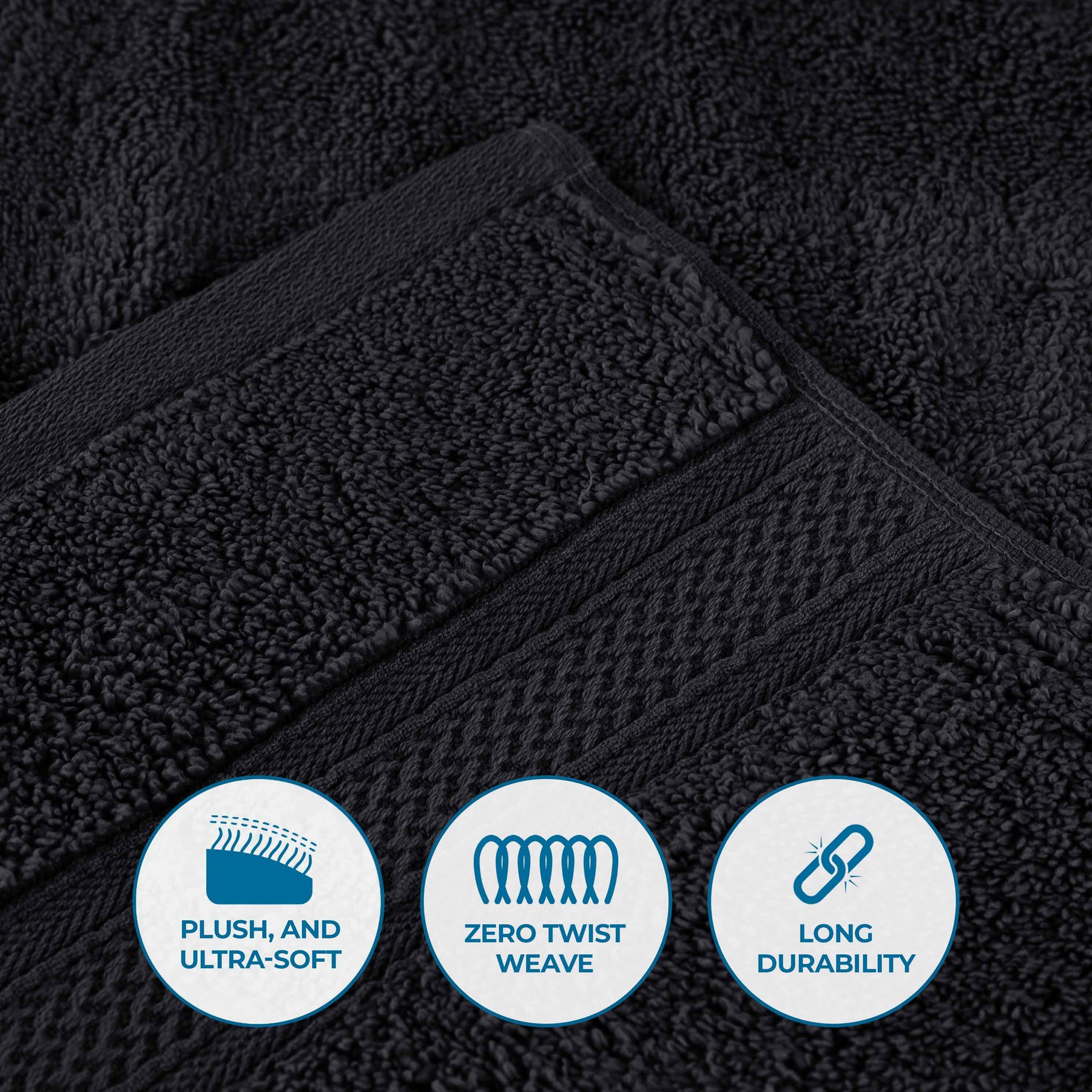 Chevron Zero Twist Solid and Jacquard Cotton 9 Piece Towel Set