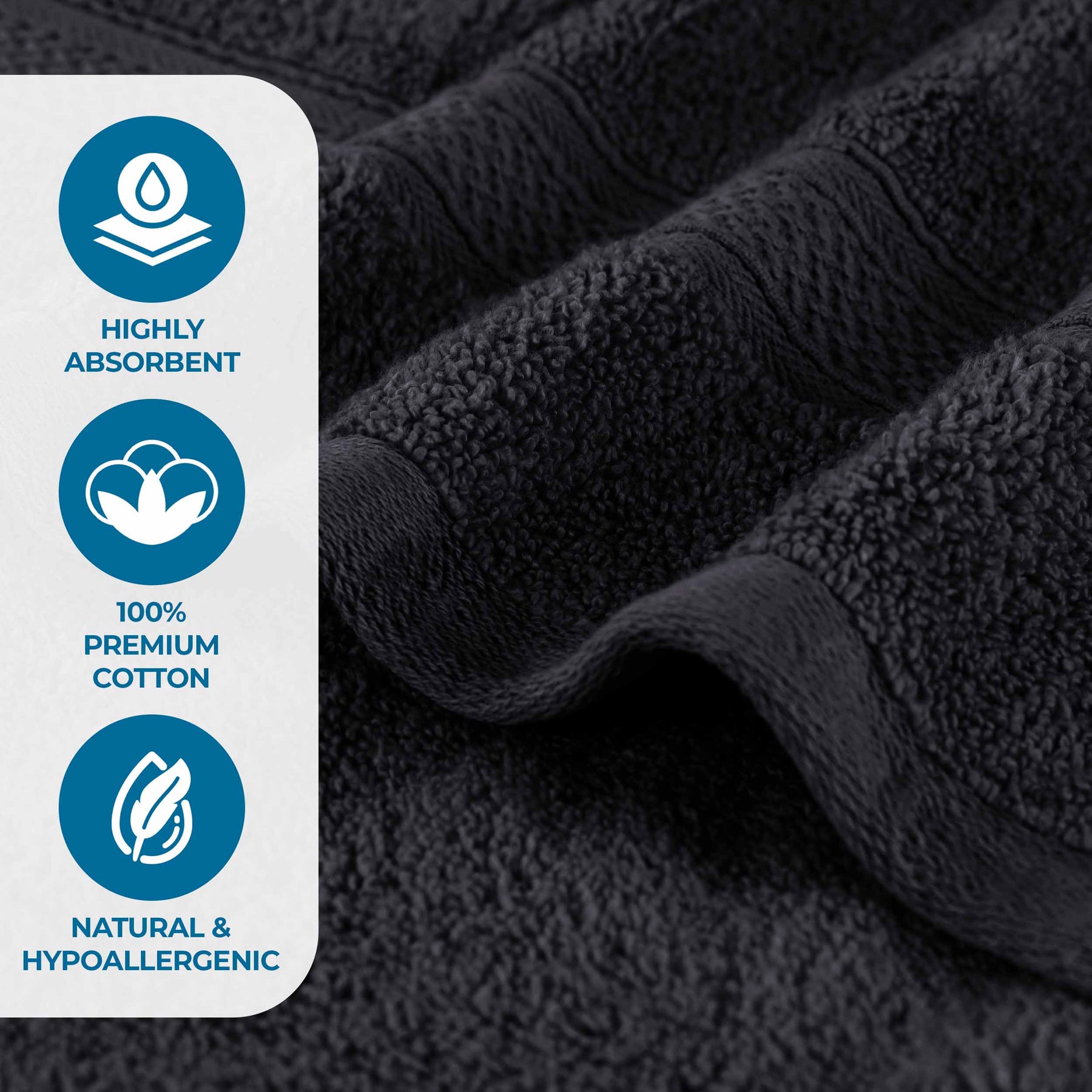 Chevron Zero Twist Solid and Jacquard Cotton 8 Piece Towel Set