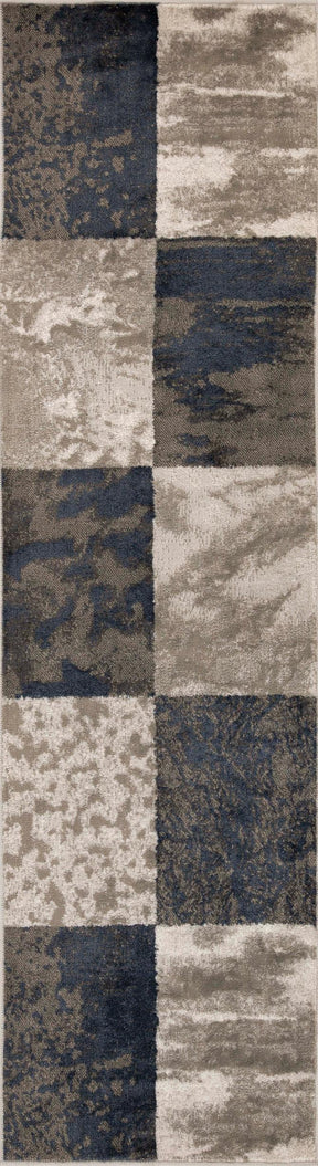 Brentwood Modern Patchwork Abstract Indoor Area Rugs or Runner Rug - Black