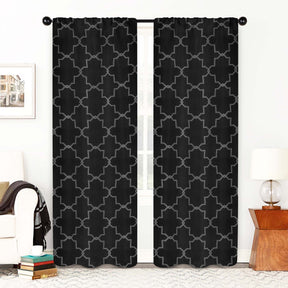 Imperial Trellis Washable Room Darkening Blackout Curtains, Set of 2