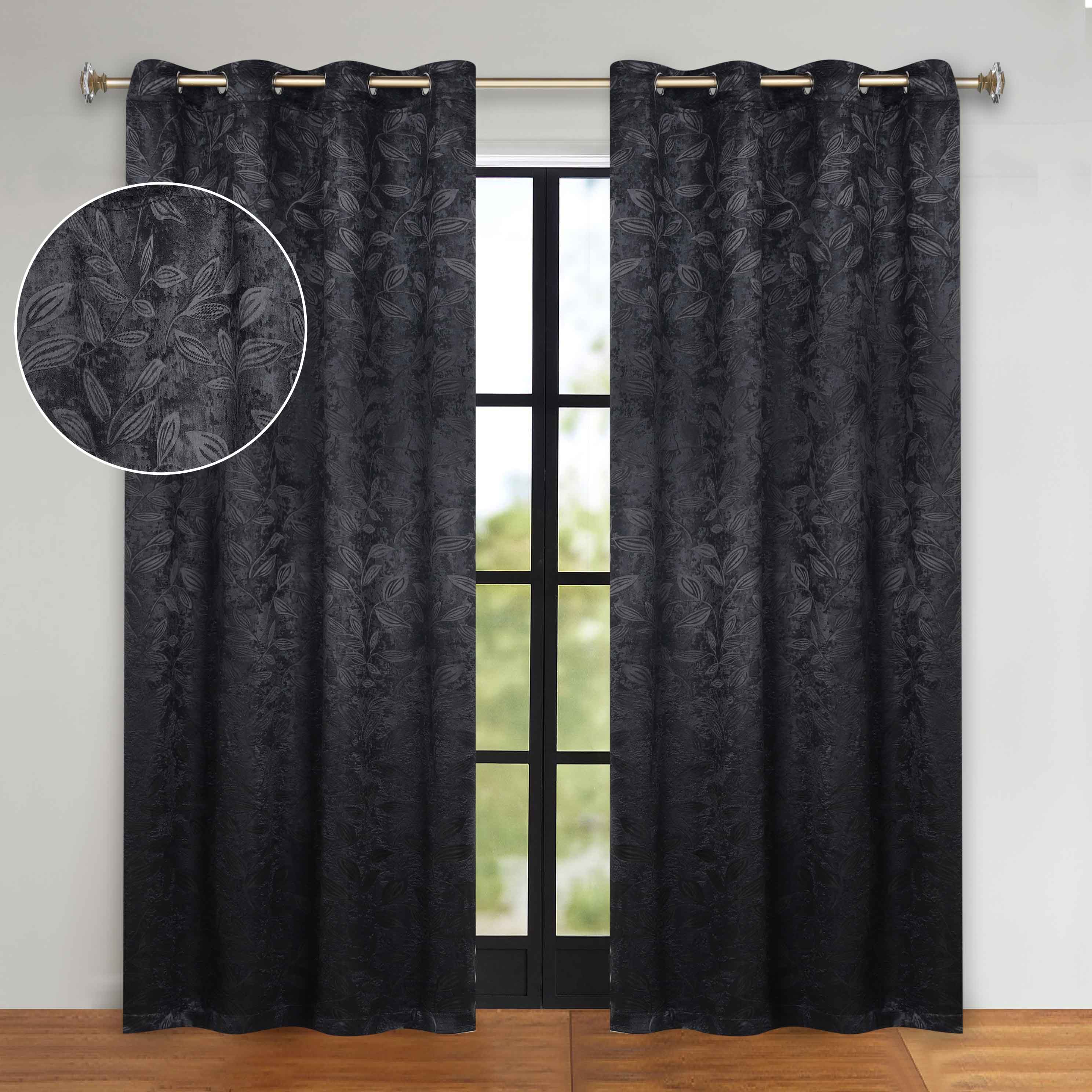 Leaves Room Darkening Grommet Blackout Curtain Panels, Set of 2 - Blackout Curtains by Superior