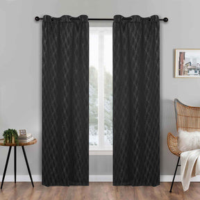 Zuri Textured Waves Room Darkening Blackout Curtains, Set of 2