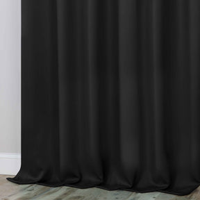 Classic Modern Solid Room Darkening Blackout Curtain Panels, Set of 2 - Black