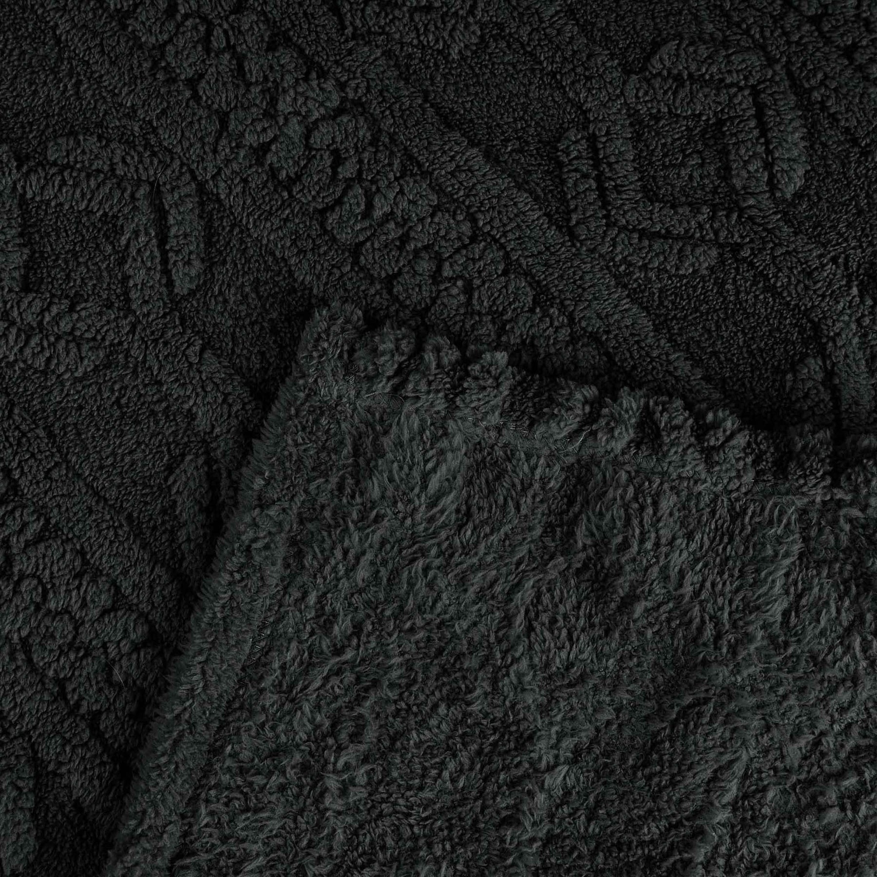 Arctic Boho Knit Jacquard Fleece Plush Medium Weight Fluffy Blanket - Black