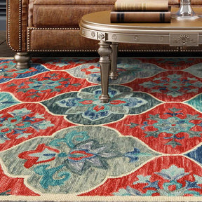 Geometric Floral Hand-Tufted Handmade Wool Indoor Area Rug Or Runner - Rugs by Superior - Superior 