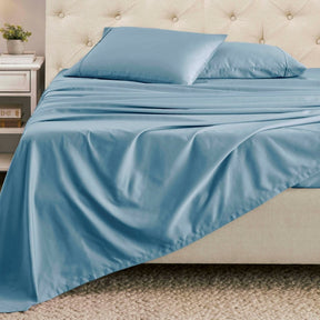 Cotton Blend Solid Deep Pocket Bed Sheet Set