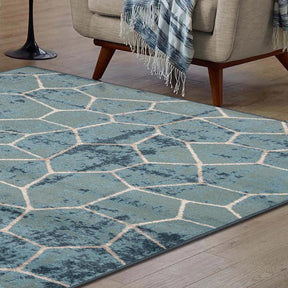 Vegas Abstract Web Design Indoor Area Rugs or Runner Rug - Blue