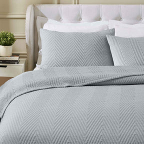 Aswan Cotton Medium Weight Textured Modern Chevron Woven Coverlet