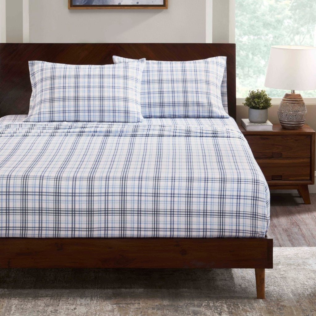 Plaid Flannel Cotton Classic Modern Farmhouse Deep Pocket Sheet Set