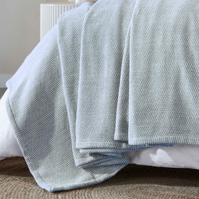 Maya Chenille Herringbone Soft Textured Medium Weight Cotton Blanket